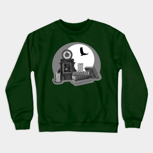 Edgar Poe's Desk Crewneck Sweatshirt by SuspendedDreams